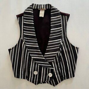 Lovely Day y2k Striped Vest with Back Lace Up Corset
